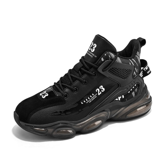 Fujeak Men's Sports Shoes Cotton Shoes Trendy Running Vulcanized Casual Ankle Light Sneakers Mart Lion Black 39 