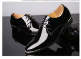 Men's Patent Leather Shoes White Wedding Shoes Black Leather Soft Dress Shoes Mart Lion   