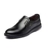 Soft Leather Four Seasons Men Shoes Round Head Shallow Mouth Lazy Casual  Work Men Flat Mart Lion Black 39 