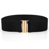 Belts For Women Black Simple Waist Casual Elastic Ladies Band Round Buckle Decoration Coat Sweater Dress Accessories Mart Lion Dark Grey One Size 