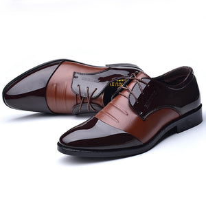 Retro Classic Dress Shoes Black Leather Oxfords Casual Men's Wedding Party Office Formal Work Mart Lion Brown 38 