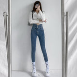 High Waist Mom Jeans Women Boyfriends Straight Elastic Femme Cotton Slim Vintage Trend Denim Pants Vaqueros Mujer Mart Lion   