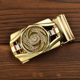 Version Men's Time To Run 40 Automatic Belt Buckle Headless Sports Car Model Rotating Hollow Pants Buckle Mart Lion Gold B China 4.0cm