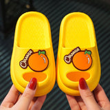 Cartoon Fruit Kids Slippers for Boys Summer Beach Indoor Slippers Cute Girl Shoes Home Soft Non-Slip Cute Children Slippers Mart Lion yellow 18 