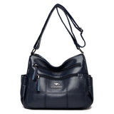 Leather Handbags Women Designer Female Waterproof Shoulder Crossbody Messenger Bags Mart Lion Blue  