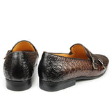 Slip-on Men's Shoes Loafers Spectator texture Low Heel Metal buckle monk Elegant Wedding Party Designer dress Mart Lion   