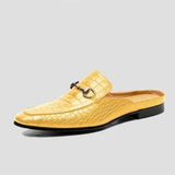 MenLeather Loafers Back Space Casual Small Leather Shoes Slippers Mart Lion Yellow 38 