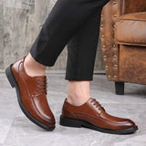 Men Classic Retro Derby Shoes Men's Lace-Up Dress Office Heighten Leather Wedding Oxfords Mart Lion Brown Heighten 37 China