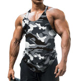 Summer Camouflage Vest Men's Tank Top Breathable Bodybuilding Tee Gym Vest Sleeveless Men T-shirt Crew Neck Fitness Tee Mart Lion light grey 2XL 