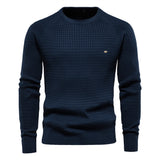  100% Cotton Men's Sweaters Soild Color O-neck Mesh Pullovers Winter Autumn Basic Sweaters Mart Lion - Mart Lion
