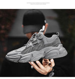 Men's Walking Shoes Chunky Casual Sneakers Thick Sole Increasing Shoes Breathable Hard-Wearing Male Footwear