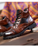 Men Boots Retro Middle Leather Mart Lion   