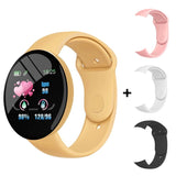D18 Pro Smart Watch Men Women Bluetooth Fitness Tracker Bracelet Sport Heart Rate Blood Pressure Kids Smartwatch for IOS Android Mart Lion Yellow Add 3 Strap  