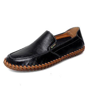 Oxford Outsole Genuine Leather Men's Loafers Cow Leather Casual Shoes Soft Luxury Brand Tenis Masculino Mart Lion Black 38 
