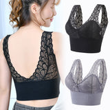  Lace Bras For Women Floral Bralette Push Up Wireless Bra Without Underwire Backless Top Sleeping Brassiere Padded Lingerie Mart Lion - Mart Lion