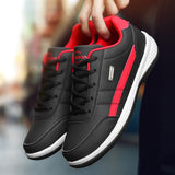 Leather Men's Shoes Trend Casual Breathable Leisure Sneakers Non-slip Footwear Sports Lace-up Trainers Mart Lion   