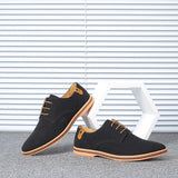 Men's Casual Shoes Lace Up Classic British Summer Oxford Shoes Black Flat Footwear Mart Lion   