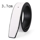 3.3cm 3.7cm Smooth Buckle belt without Buckle Real Genuine Leather Belt Body No Buckle Cowskin Belts Black Brown Blue White Red Mart Lion 3.7cm White China 105cm