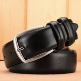 Belt Men's Luxury Designer Cowskin Belts For Jeans Genuine Leather Strap Pin Buckle Cummerbunds Ceinture Homme Mart Lion 098 Black 100cm 