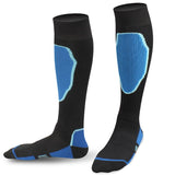 1 Pair Thermal Hiking Ski Socks Men Women Winter Long Warm Compression Ski Hiking Snowboarding Sports Mart Lion B-men blue  