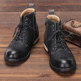  Boots Men Comfortable Casual Shoes Spring Leather Ankle Boots Mart Lion - Mart Lion