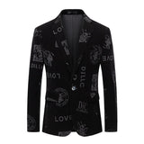 Men's Blazer Casual Steampunk Jacket Luxury Art Print Terno Social Masculino Homme