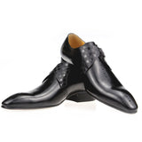 Monk Men's Shoes Formal Social Oxford for Wedding Office leather social Bullock Carving classic style cn Mart Lion   