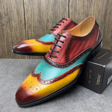 Genuine Leather Dress Shoes Comfy Men's Casual Smart Work Office Lace-up Mart Lion   