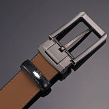 Men's Pin Buckle Leather Texture Luxury Brand Design Belt Loop Simple Casual Trend Youth Pants Belt Mart Lion   