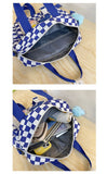 Ins Harajuku Style Large-capacity Female Student Schoolbag Messenger Bag Klein Blue One-shoulder Messenger Bag Backpack Mart Lion   