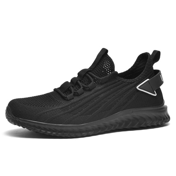 Summer hollow mesh sports casual shoes men's extra lightweight running breathable Mart Lion Black 39 