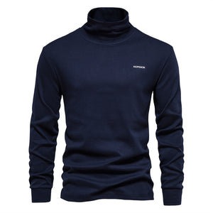 Casual Sweater Men's Cotton Slim Embroidery Pullover Design Mart Lion Navy Blue EU size S 