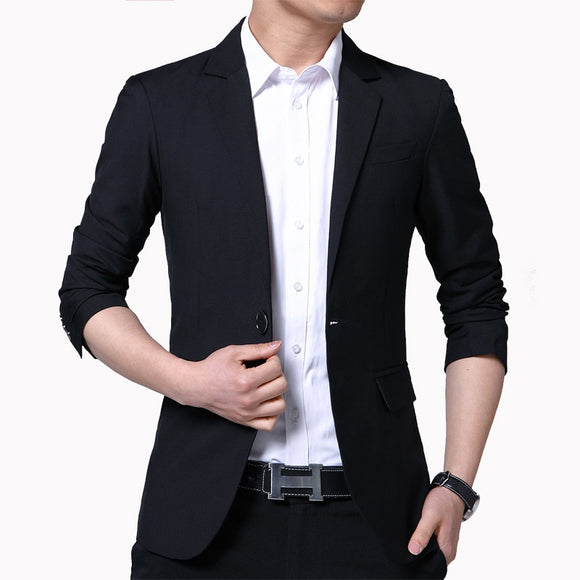  Spring Autumn Suits Men's Smart Casual Slim Fit Korean Solid Color Suits Professional Wear Blazer Jacket Mart Lion - Mart Lion