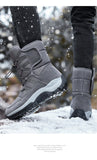 Warm Plush Snow Boots Men's Lace Up Casual High Top Waterproof Winter Anti-Slip Ankle Army Work Mart Lion   