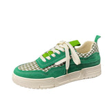 Lace-up Trend Men's Flat Platform Walking Casual Shoes Office Students Footwear Outdoor Sport Sneakers Zapatillas Mart Lion Green 6.5 