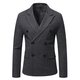 Saco Hombre Elegante Men's Suits Jackets Vintage Double Breasted Plaid Dress Coat Classique Homme Mart Lion   
