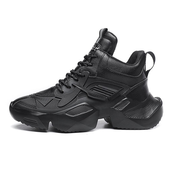 Autumn Men's Sneakers Running Sport Shoes Ankle Boots High-Cut Platform Casual Trainers Walking Basketball Mart Lion Black 39 