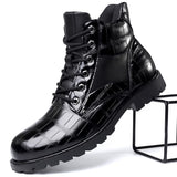 Men Boots Retro Middle Leather Mart Lion Black 38 