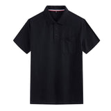 Men's Polo Shirt Clothing Summer Short Sleeve Summer Shirt Black White Cotton Polo Shirts Mart Lion With Pocket Black XXXL 