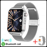 Smart Watch Men's Screen Always Display The Time Bluetooth Call IP68 Waterproof Women For Huawei Mart Lion Mesh Belt Silver  