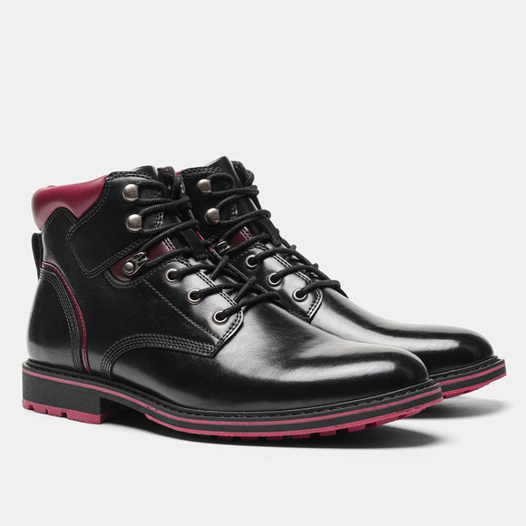 Men's Patent leather Boots Ankle With Zipper Mart Lion Black 645 40 
