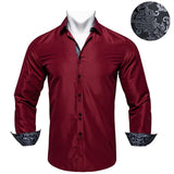 Men's Shirt Long Sleeve Cotton Red Button-down Collar Social Casual Shirts Men's DiBanGu Clothing Mart Lion CY-2206 M 