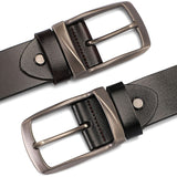 Belts for Men's Vintage Cowskin Genuine Leather Pin Buckle Waist Belt for Jeans Mart Lion   