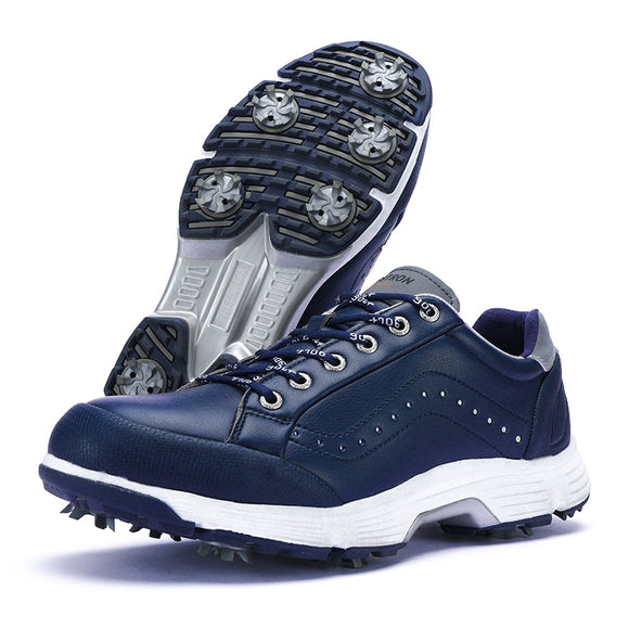 Men's Golf Shoes Waterproof Golf Sneakers Outdoor Golfing Spikes Shoes Jogging Walking Mart Lion   