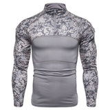Men's Tactical Camouflage Athletic T-shirts Long Sleeve Men Tactical Military Clothing Combat Shirt Assault Army Costume Mart Lion Grey S 