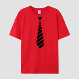 Men's Tee Top Graphic Tie T-Shirt Oversized Cotton Short Sleeve Summer  T Shirts Casual Mart Lion Red XS 
