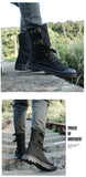  Men Canvas Boots High Buckle Belt Outdoor Mountain Climbing Casual Shoes Sneakers Mart Lion - Mart Lion