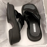 Concise Women Sandals Flats Platforms Casual Soft Genuine Leather Shoes Woman Summer Mart Lion   