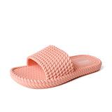Weave Texture Unisex Flat Flip Flops Men's Women Summer Beach Slippers CoupleIndoor Outdoor Bathroom Swim Pool Shoes Slides Mart Lion Pink 36-37 