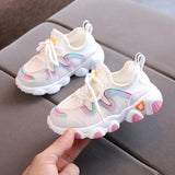 Breathable Toddler Boy Sneakers Stretch Fabric Baby Running Shoes Pink School Girl Sports Mart Lion White 21-insole 13cm 